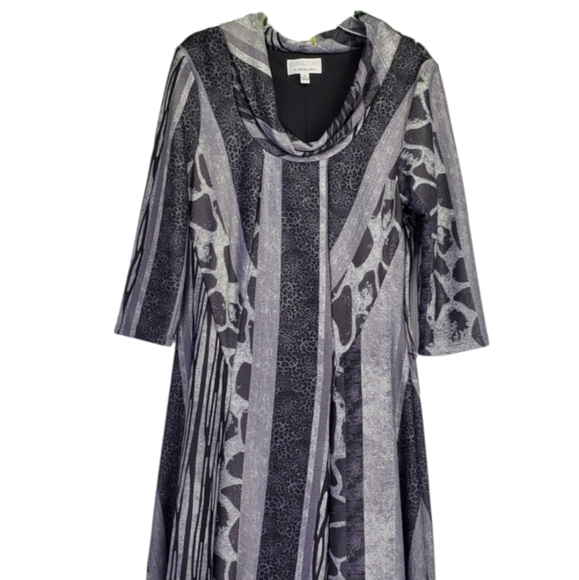 Signature by Robbie Bee Women Midi/Fit & Flare Dress Animal Print Size M - Picture 5 of 11